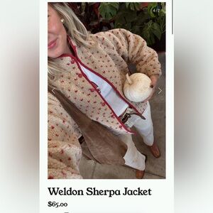 Revenge Clothing Sherpa Jacket - Cream and Red